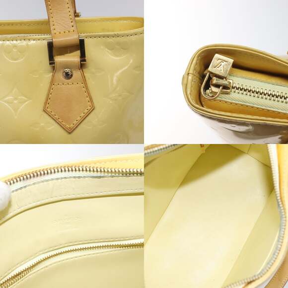 LOUIS VUITTON Monogram Vernis Houston Hand Bag Lime Yellow M91055 - Picture 11 of 13